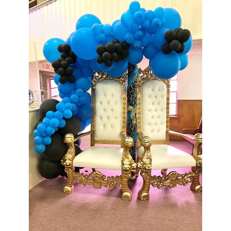 EASUTE 10inch Pearl Dark Blue Pearl Black Balloons 100pcs Perfect for Birthday Party Bridal Baby Shower Engagement Wedding Party Decor (Blue) - Image 4